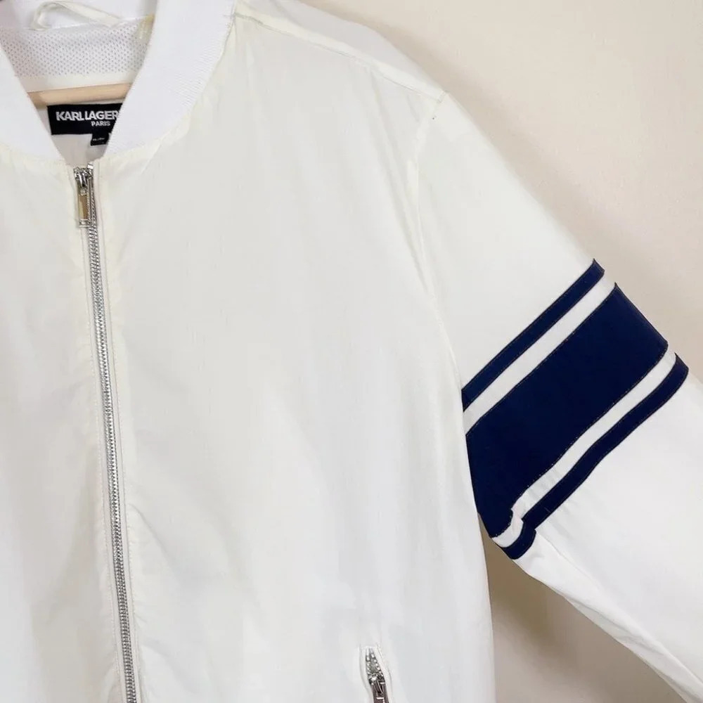 Karl Lagerfeld Men's Bomber Windbreaker Jacket - Picture 6 of 16